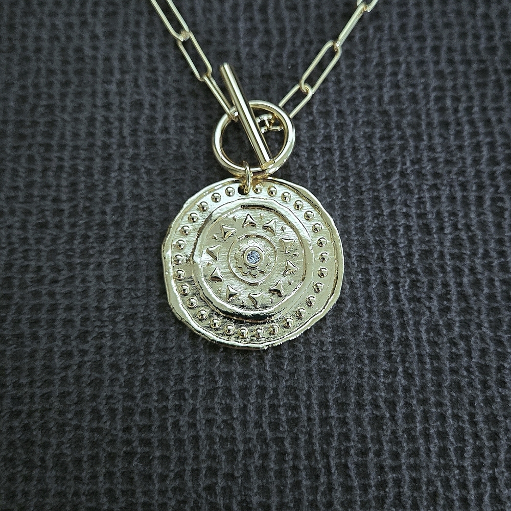 Mia Fiore Gold💛 Aztec🦅🐍🌵 Medallion🏅 Chain⛓️ Necklace - NWT - Picture 11 of 16
